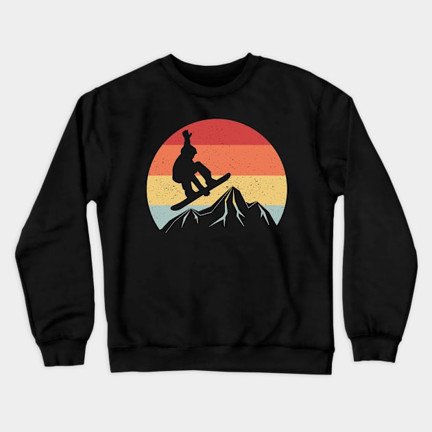 Vintage Retro Snowboarding Sun 70s 80s Crewneck Sweatshirt by juliannacarolann46203